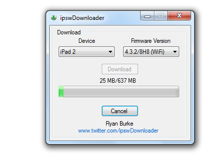 ipswDownloader : iOS Firmware Download für Windows
