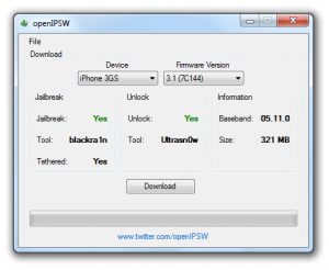 openIPSW - kostenloser iPhone Firmware Download für Windows 