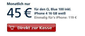 119 EUR Anzahlung fürs iPhone 4 bei O2? 