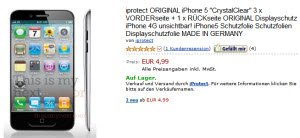 iPhone 5 Displayschutz bei Amazon