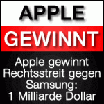 Apple gewinnt Rechtsstreit gegen Samsung - 1 Milliarde US Dollar Strafe für Samsung!