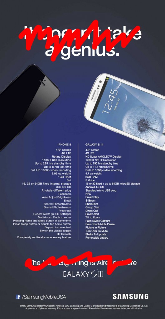 Verbessert: Samsung Galaxy S3 iPhone 5 Werbung
