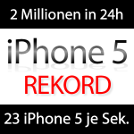 iPhone 5 Rekord - doppelt soviele iPhone 5 wie iPhone 4S in 24 Std.