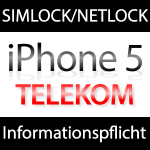 Telekom: Info-Pflicht Simlock & Netlock iPhone 5!