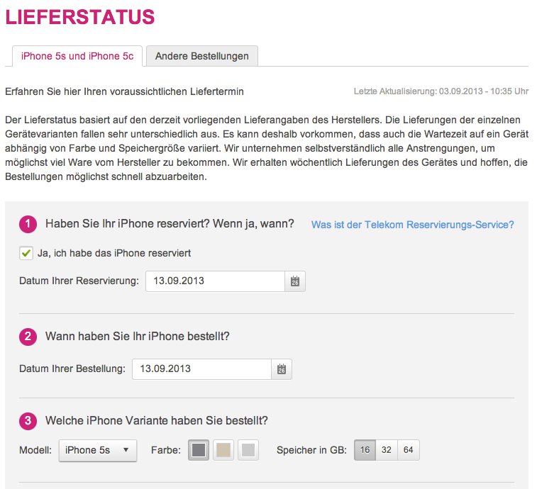 Lieferstatus für Ihr Mobilfunk-Gerät und Zubehör | Telekom 2013-09-13 10-22-20