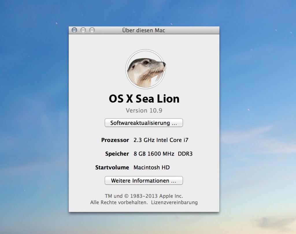 Convert OS X Sea Lion statt Mountain Lion