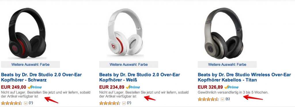 Beats Ausverkauf bei Amazon?