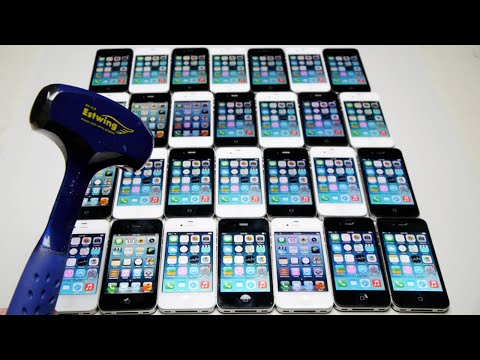 Smashing 30 iPhone's with a Hammer for Science!
