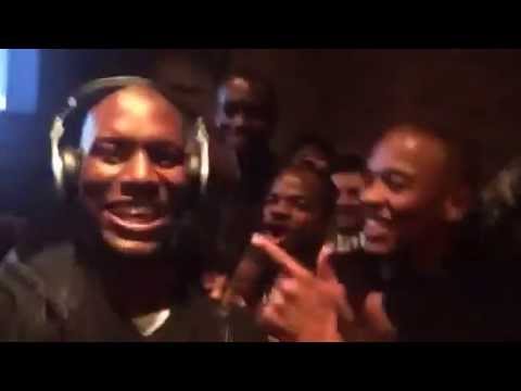 Dr. Dre &amp; Tyrese Gibson in the studio celebrating Beats by Dre $3.2 BILLION Deal