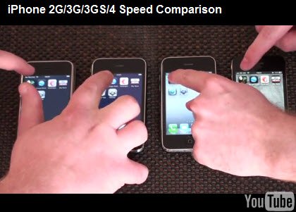 Speed Test iPhone 4, iPhone 3GS, iPhone 3G, iPhone 2G