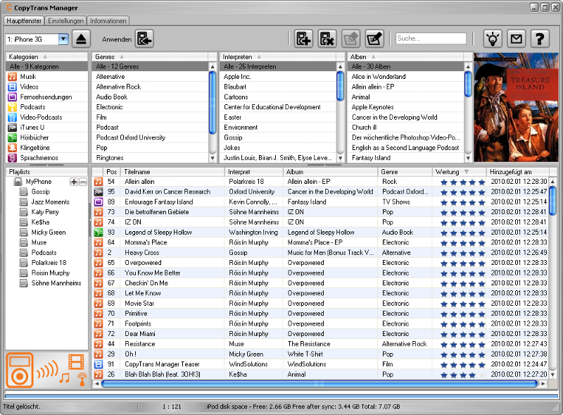 iTunes Alternative CopyTrans Manager für iPhone 4, iPhone 3GS, iPad, iPod touch
