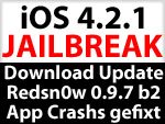 Redsn0w 0.9.7 b2 - Update des untethered iOS 4.2.1 Jailbreak fixt App Probleme