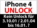 iPhone 4 Unlock mit BB 2.10.04 & 3.10.01 von iOS 4.1 / iOS 4.2.1 nicht bis 16.01.?