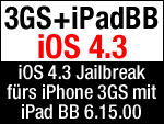 iOS 4.3 Update mit Jailbreak & Unlock für iPhone 3GS mit iPad BB 6.15.00