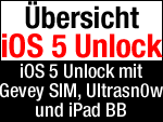 iPhone Unlock iOS 5 mit Gevey SIM, Ultrasn0w & iPad BB 6.15