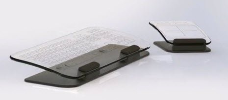 Tastatur und Maus aus Glas