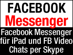 Bald iPad Facebook Messenger App mit Skype Videochat