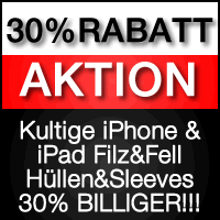 30% Rabatt Aktion auf Wollfilz Taschen & Sleeves für iPhone & iPad