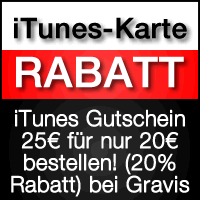 Gravis: 25 EUR iTunes Gutschein für 20 EUR