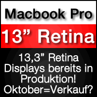 13" Retina Macbook Pro Displays in Produktion