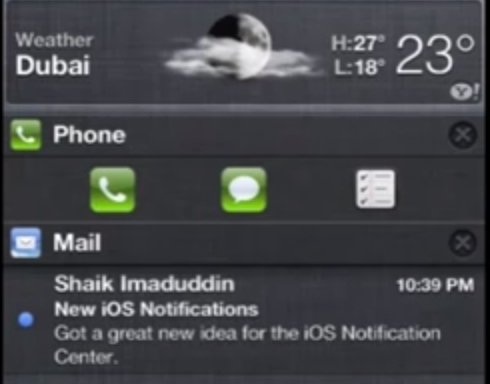 iOS 7 Konzept fürs Notification Center