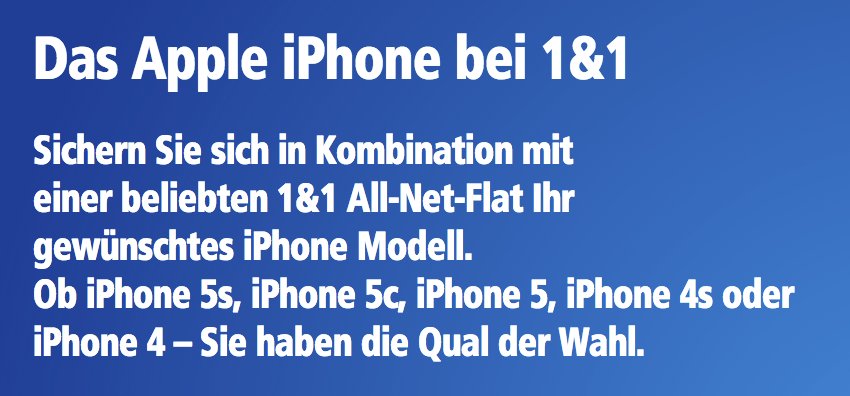 iPhone 5s / 5c bei 1&1 mit Allnet Flat 8
