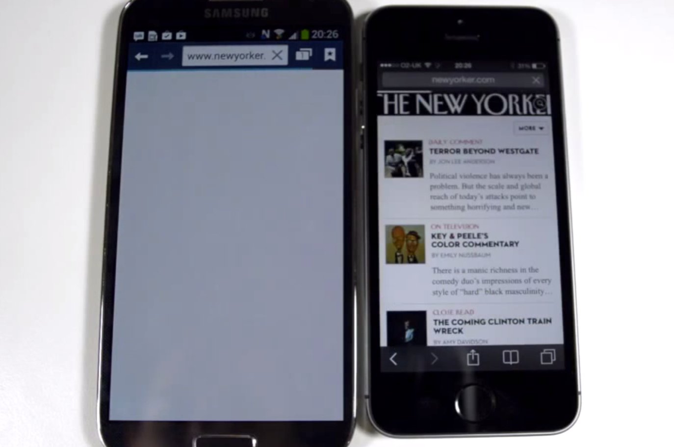 Browser Speed-Test iPhone 5s vs. Samsung Galaxy S4 1