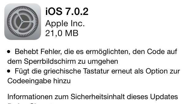 Download iOS 7.0.2 Update steht bereit! 1