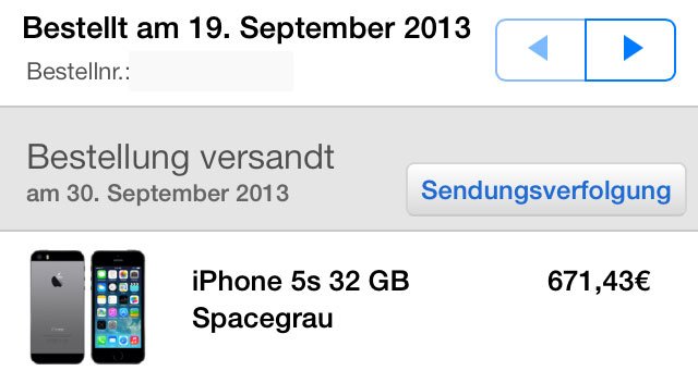 iPhone 5s Bestellung versandt! Gute Nachrichten aus dem Apple Store! 3