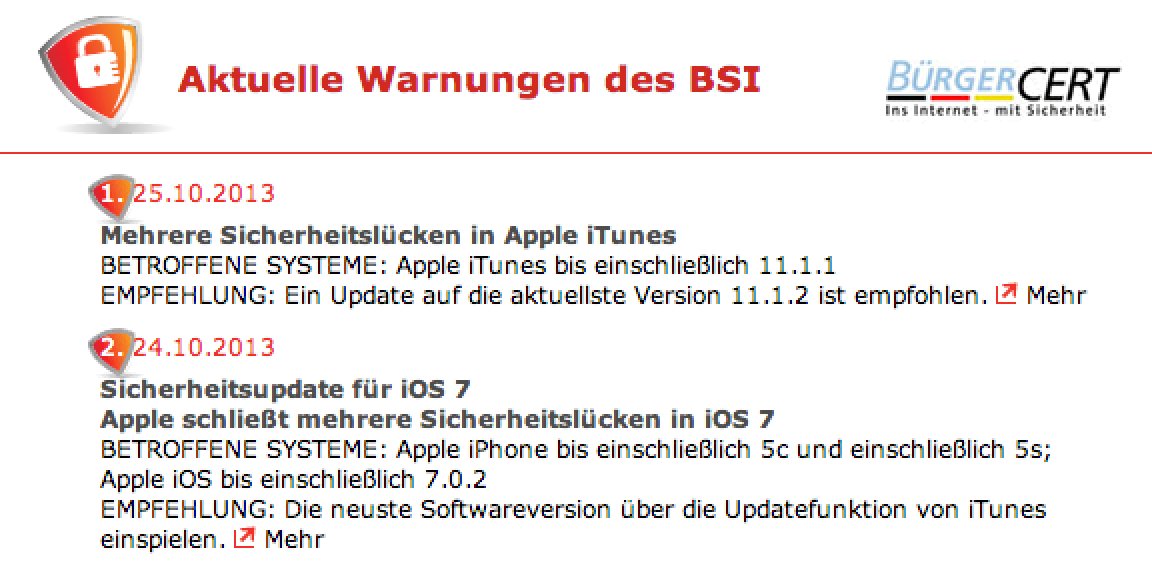 BSI warnt vor Sicherheitslücken in Apple iTunes für Windows 1