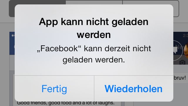 Facebook App 6.7.1 behebt Absturz Fehler, kann aber nicht geladen werden 6