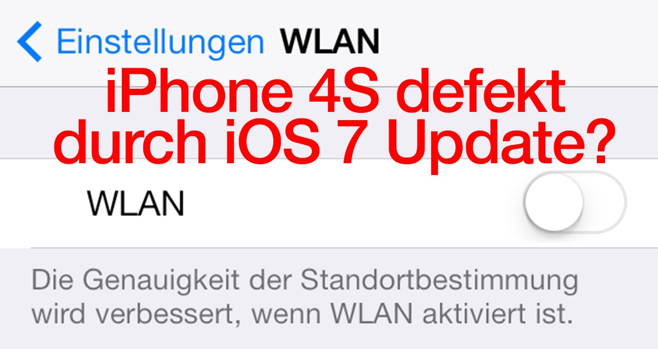 iPhone 4S kaputt durch iOS 7? Kein WLAN & Bluetooth mehr, Schalter bleibt grau? 1
