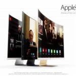 Apple iTV: gewölbter Apple Fernseher mit iOS 7 AppleTV Oberfläche 5