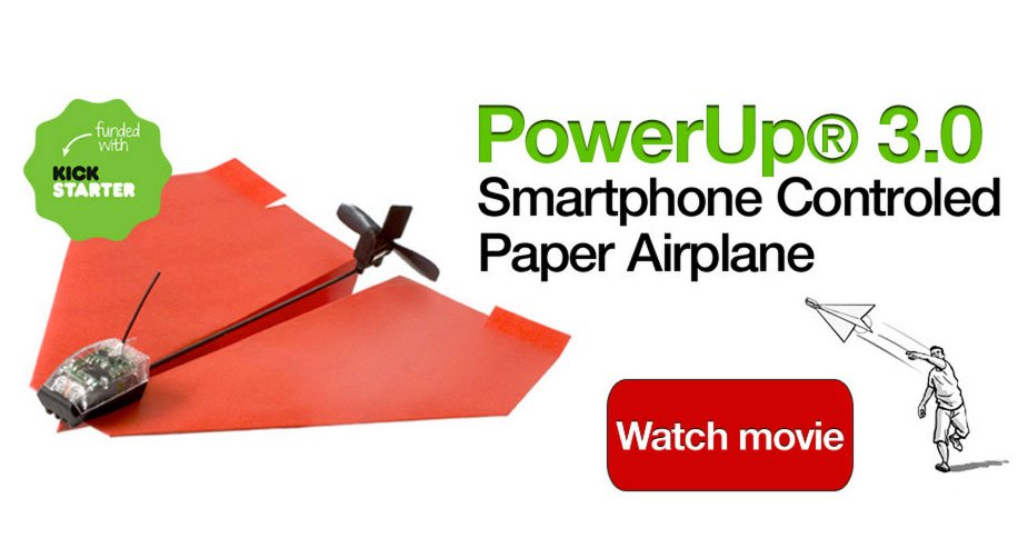 PowerUp 3.0: Papierflugzeug mit iPhone Steuerung zum Selberbasteln! 5