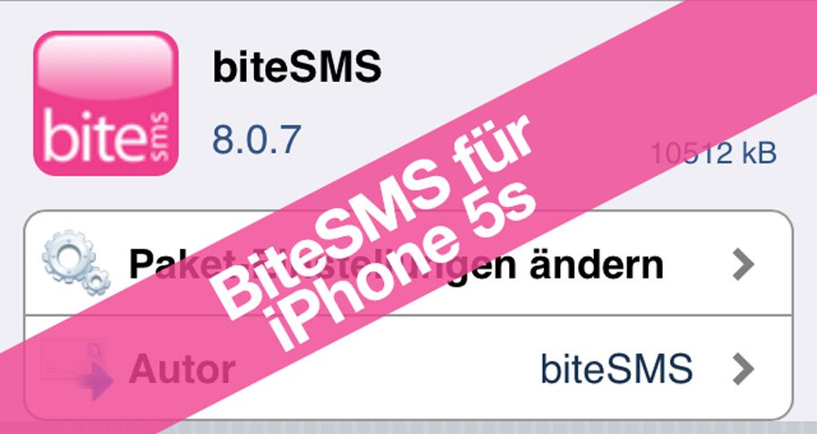 BiteSMS für iPhone 5s mit iOS 7 1