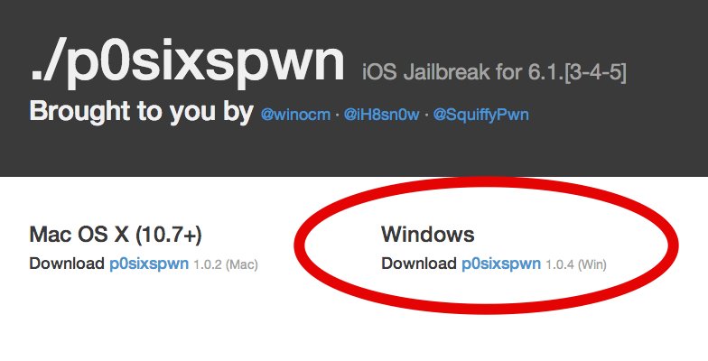 P0sixspwn Windows Jailbreak für iOS 6.1.3 - iOS 6.1.5 Update 9
