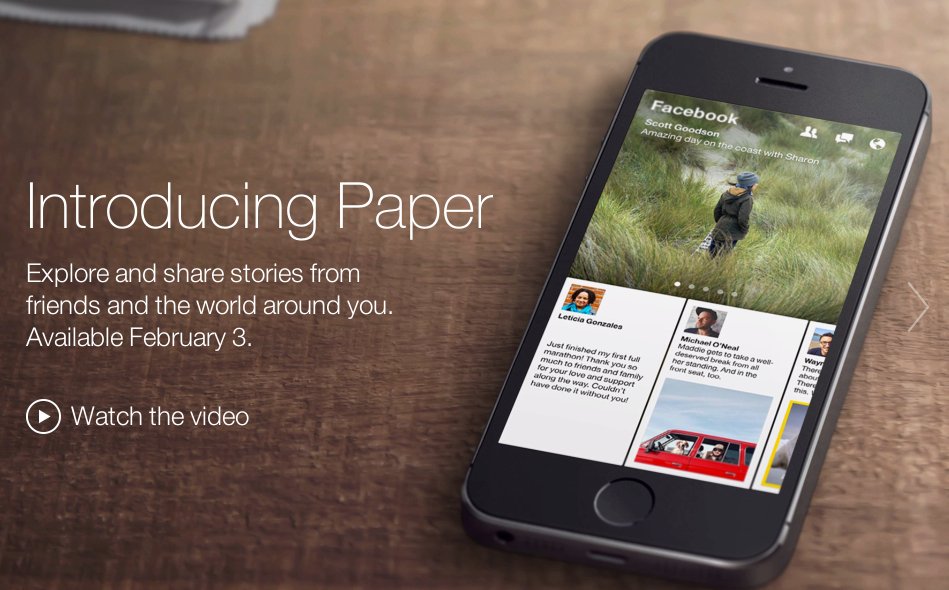 Facebook Paper: Neue Reader & Magazin App von Facebook fürs iPhone 6