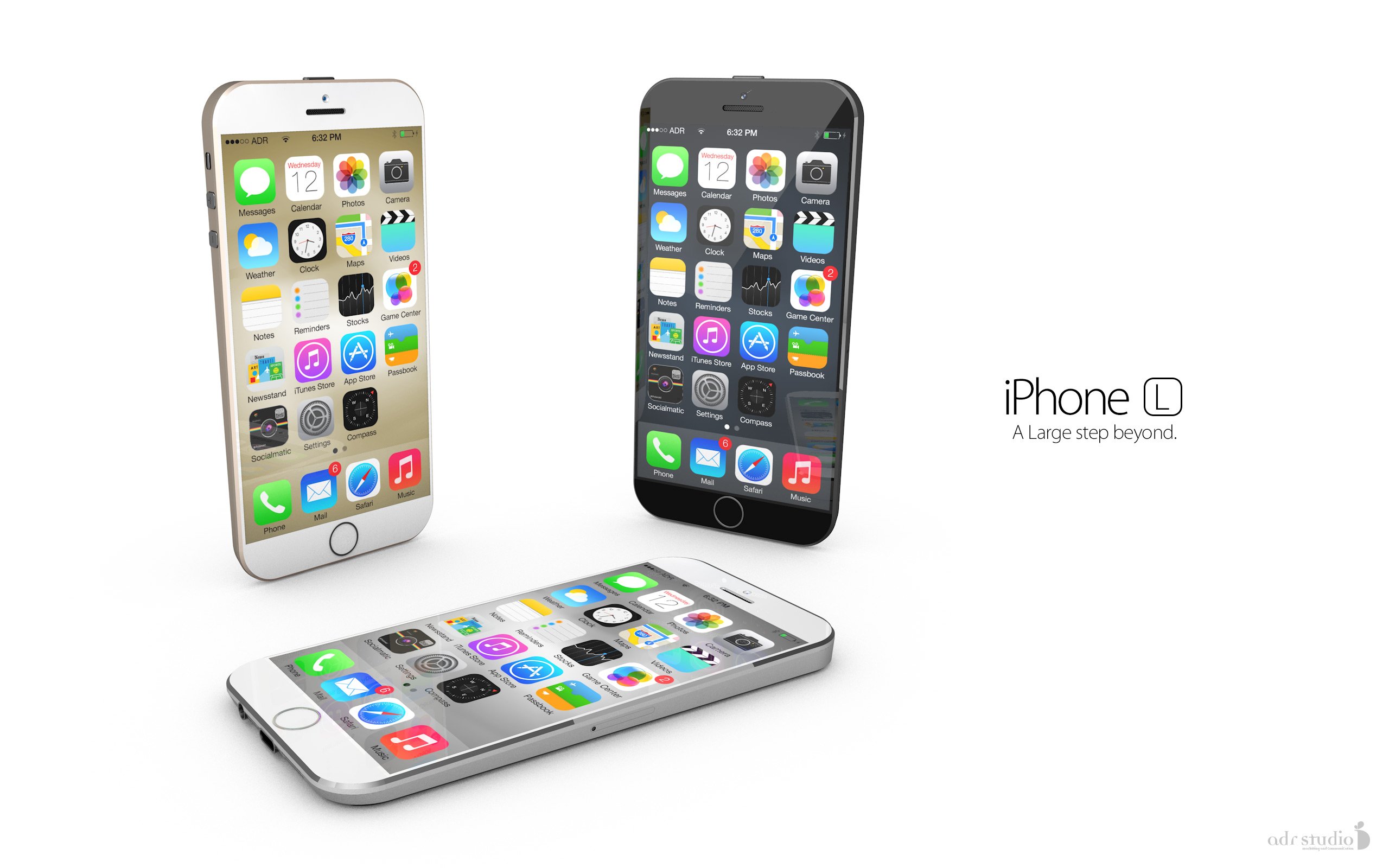 iPhone L: iPhone 6 mit iOS 8 Konzept in Keilform 2