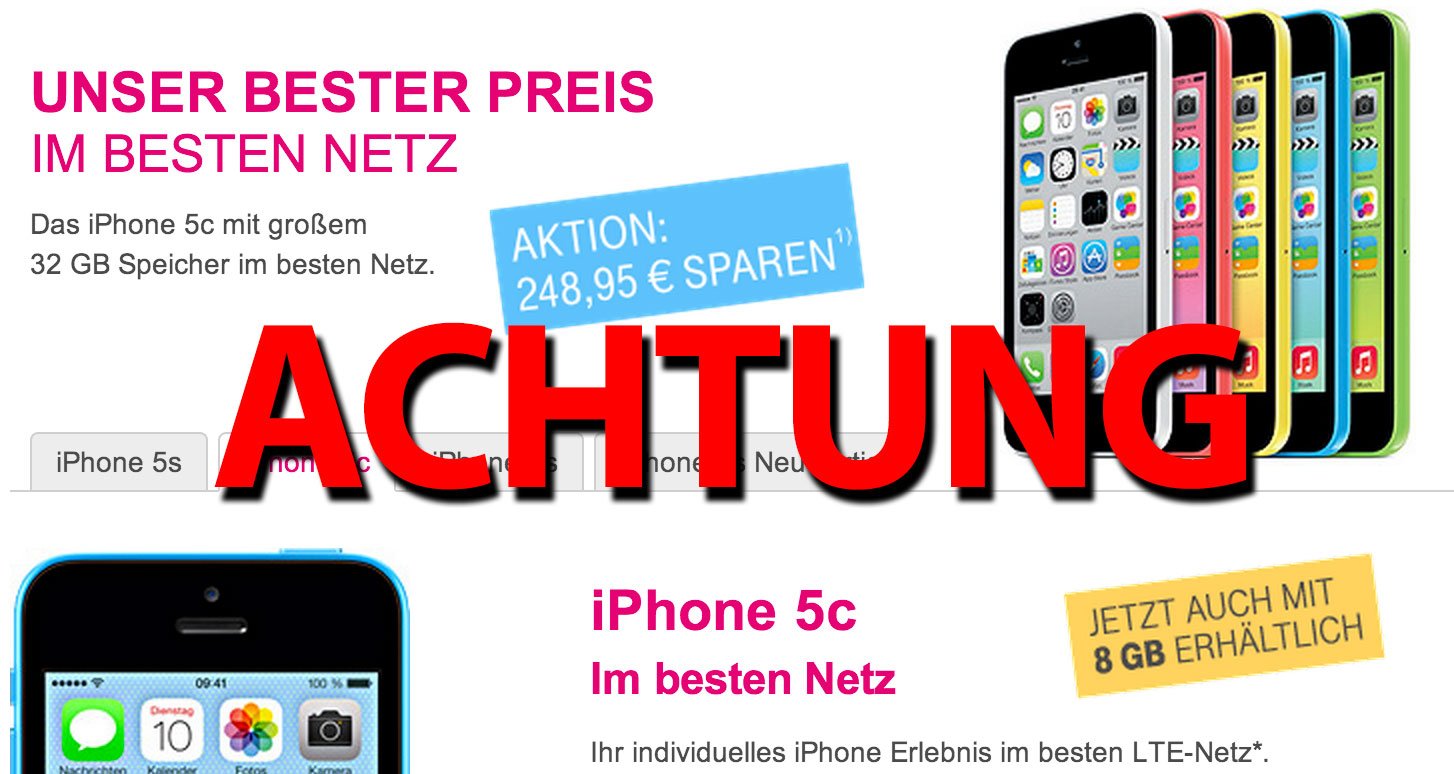 Vorsicht Falle: Sonderaktion 8GB iPhone 5c bei Telekom! 4