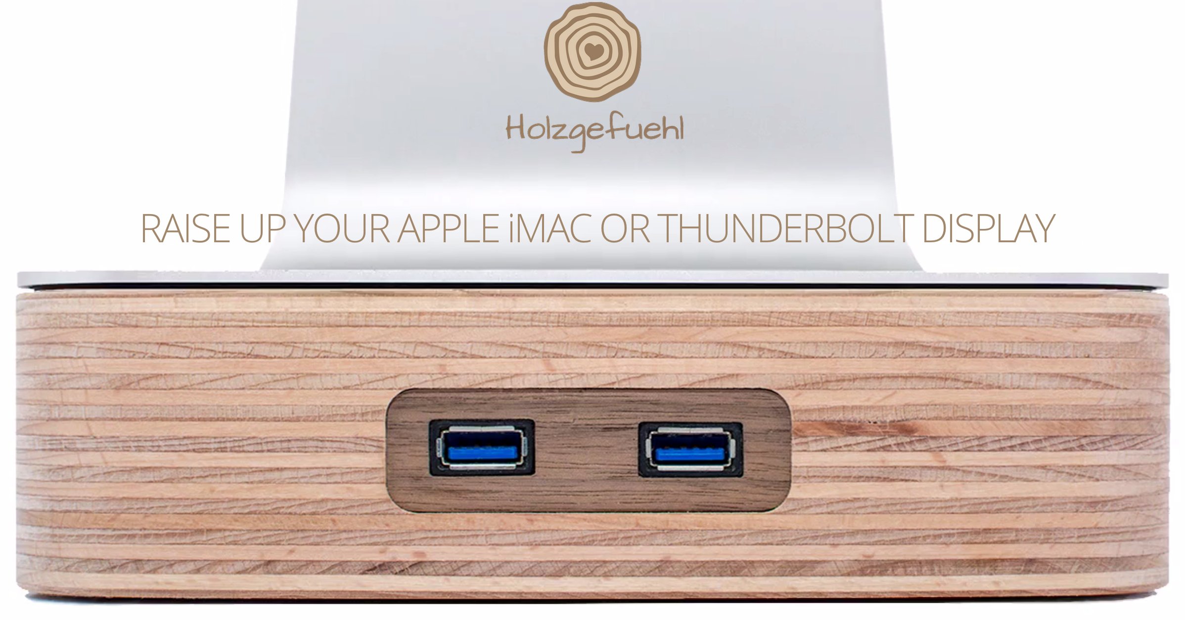 Woodster: iMac USB 3.0 Standfuß aus Holz! 3