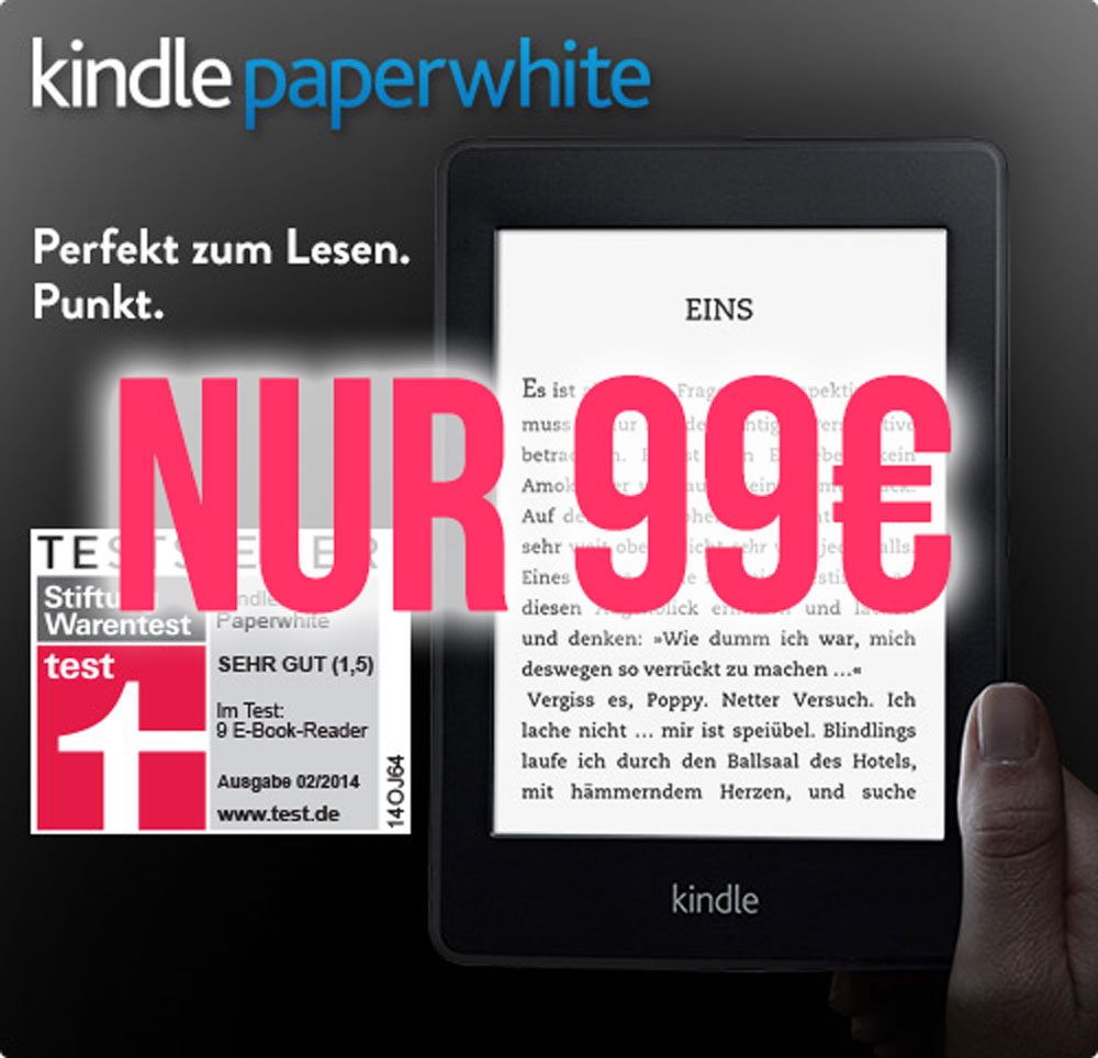 Paperwhite 2 für 99 Euro: Kindle billiger Aktion endet heute! 1
