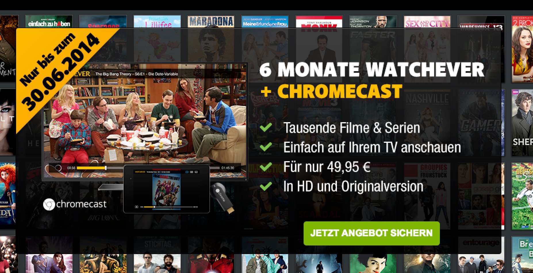 UPDATE: Watchever Aktion mit gratis Chromecast! 1