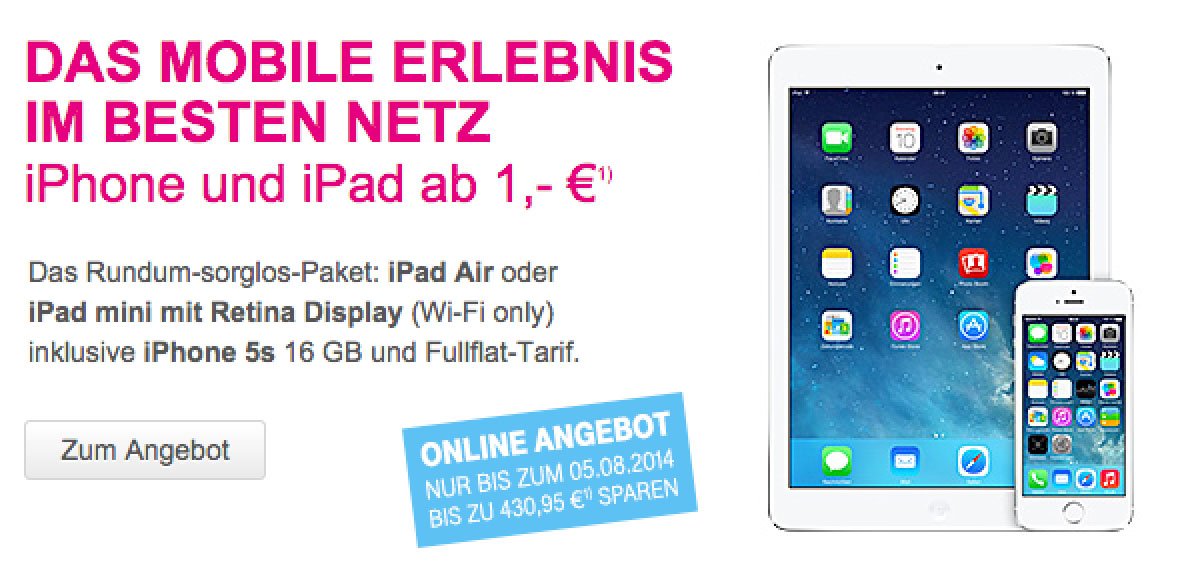 Telekom iPad mini, iPad Air, iPhone 5s Aktion! 1