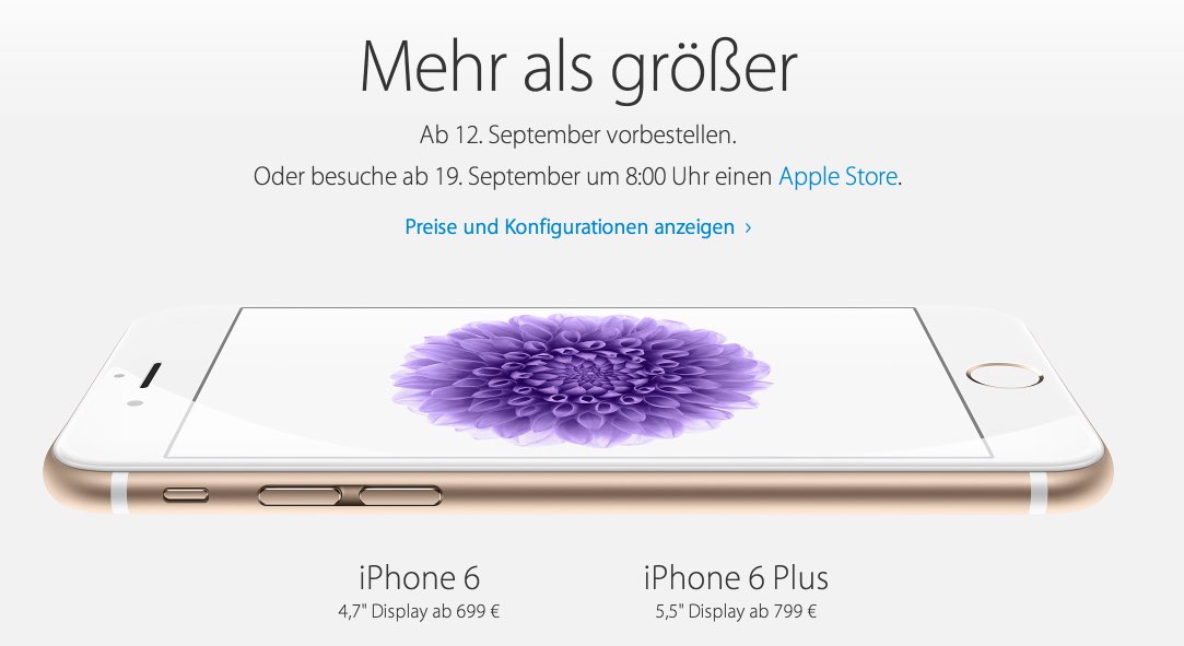 iPhone 6 & iPhone 6 Plus ab 699 Euro ab 12.09.2014! 1