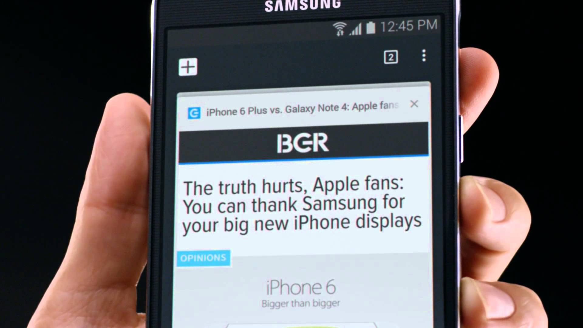 Samsung Werbung: Galaxy Note 4 vs. iPhone 6 Plus 1