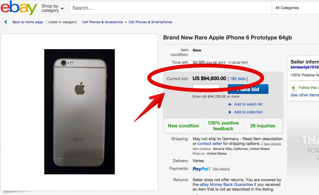 iPhone 6 ohne iOS 8 bei Ebay für 100.000 Dollar? 1