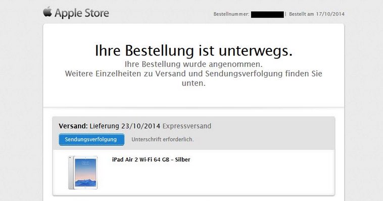 iPad Air 2 Lieferung morgen: Versand in Deutschland gestartet! 1