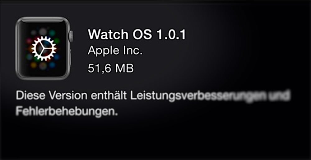 Anleitung Update Apple Watch auf Watch OS 1.0.1