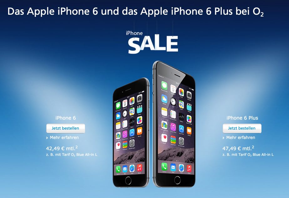 iPhone Sale bei O2: iPhone 6 und iPhone 6 Plus günstiger! 1