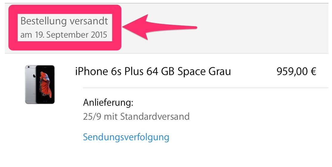 iPhone 6S "Bestellung versandt" - Apple versendet iPhone 6S und iPhone 6S Plus! 1